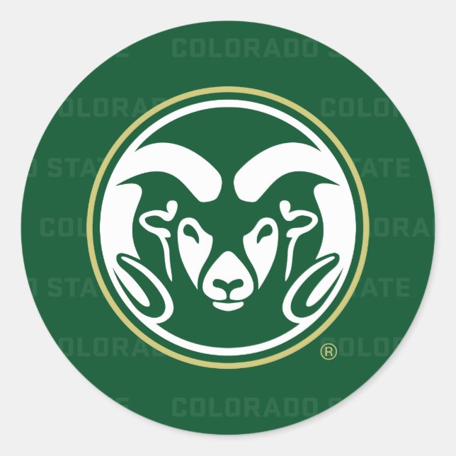 Colorado State University Logo Watermark Classic Round Sticker (Front)