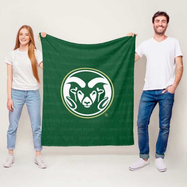 Colorado State University Logo Watermark Fleece Blanket (In Situ)