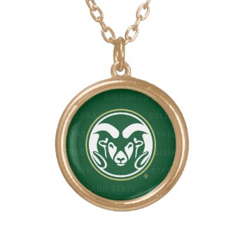 Colorado State University Logo Watermark Gold Plated Necklace by Coloradostate at Zazzle