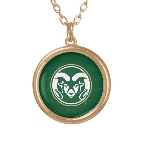 Colorado State University Logo Watermark Gold Plated Necklace