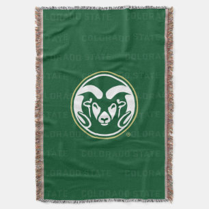 Colorado State University Logo Watermark Throw Blanket