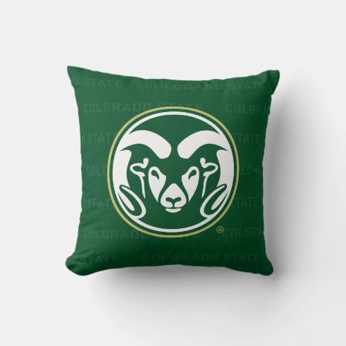 Colorado State University Logo Watermark Throw Pillow
