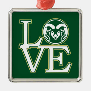Colorado State University Love Metal Ornament
