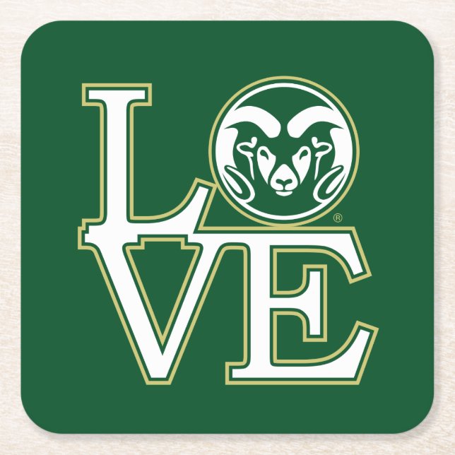 Colorado State University Love Square Paper Coaster (Front)