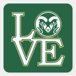 Colorado State University Love Square Sticker