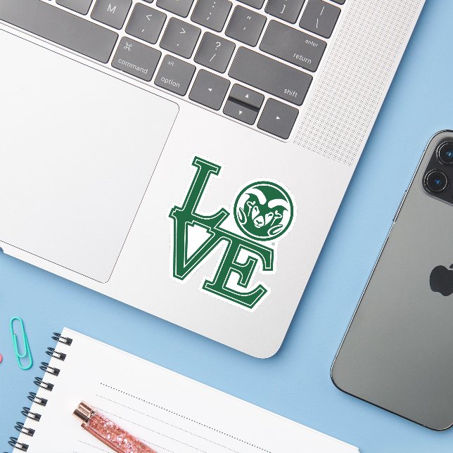 Colorado State University Love Sticker (Laptop w/ iPhone)