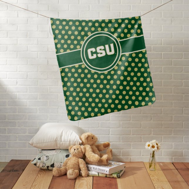 Colorado State University Polka Dot Pattern Baby Blanket (In Situ)