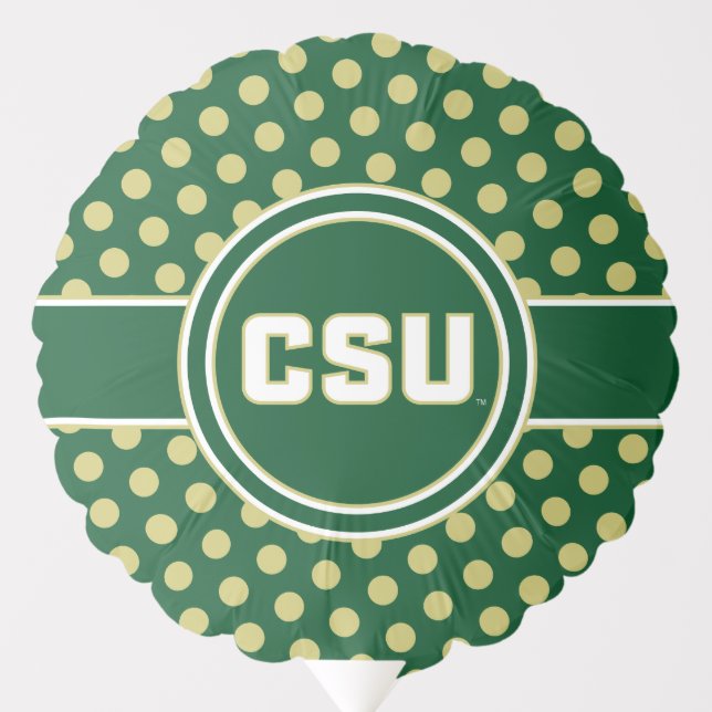 Colorado State University Polka Dot Pattern Balloon (Front)