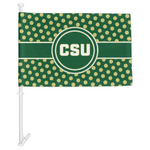 Colorado State University Polka Dot Pattern Car Flag