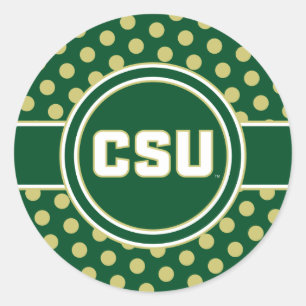 Colorado State University Polka Dot Pattern Classic Round Sticker
