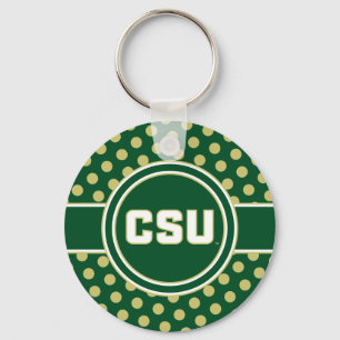 Colorado State University Polka Dot Pattern Keychain