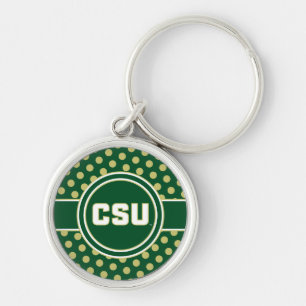 Colorado State University Polka Dot Pattern Keychain