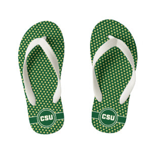 Colorado State University Polka Dot Pattern Kid's Flip Flops