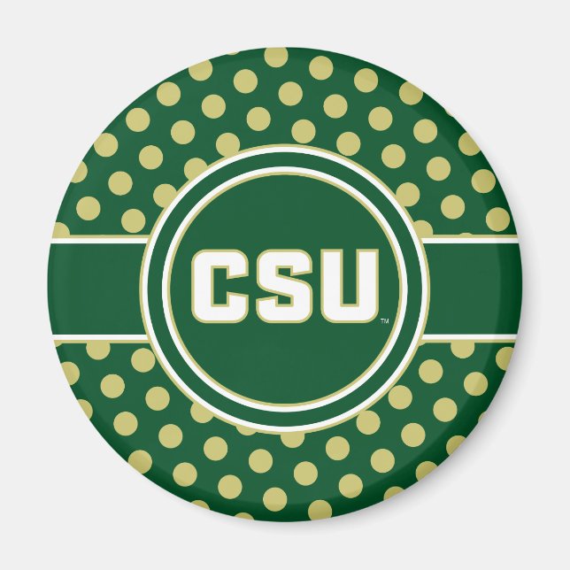 Colorado State University Polka Dot Pattern Magnet (Front)