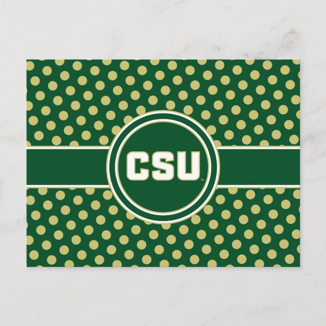 Colorado State University Polka Dot Pattern Postcard (Front)