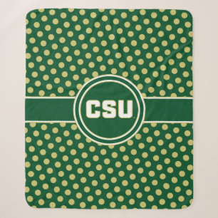 Colorado State University Polka Dot Pattern Sherpa Blanket