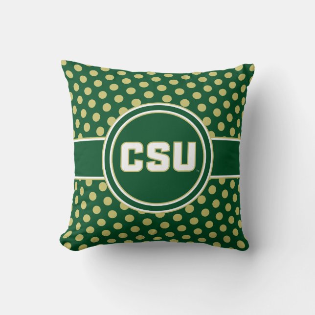 Colorado State University Polka Dot Pattern Throw Pillow (Front)