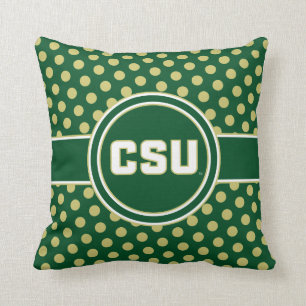 Colorado State University Polka Dot Pattern Throw Pillow