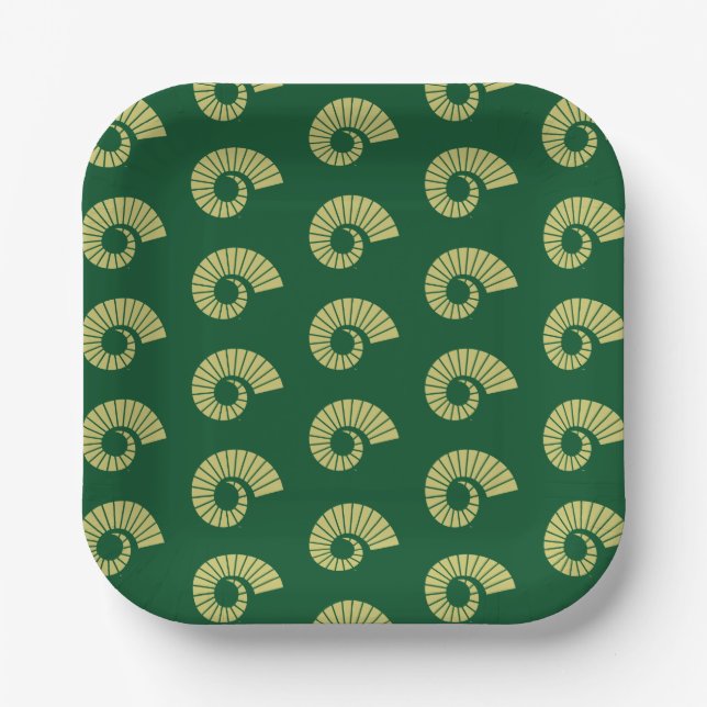 Colorado State University Ram Horn Gold Paper Plates (Front)