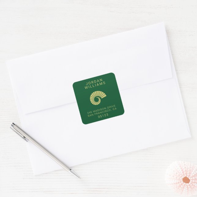 Colorado State University Ram Horn Gold Square Sticker (Envelope)