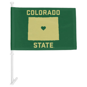 Colorado State University State Love Car Flag