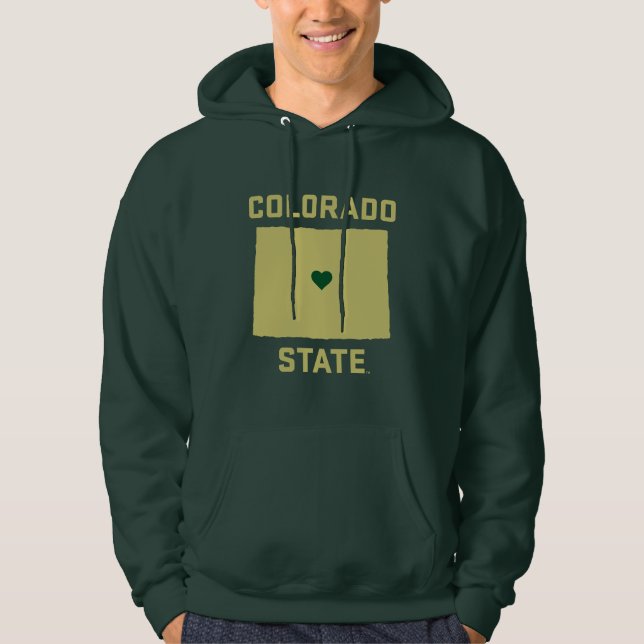 Colorado State University State Love Hoodie (Front)