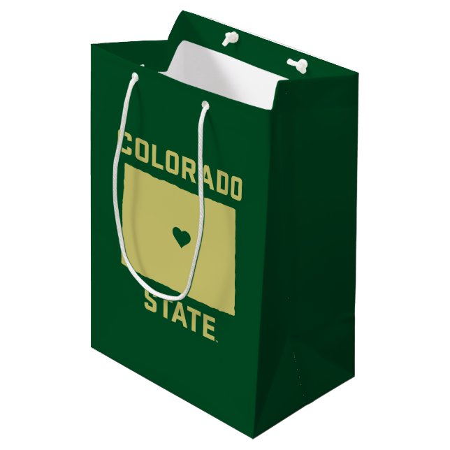Colorado State University State Love Medium Gift Bag (Front Angled)