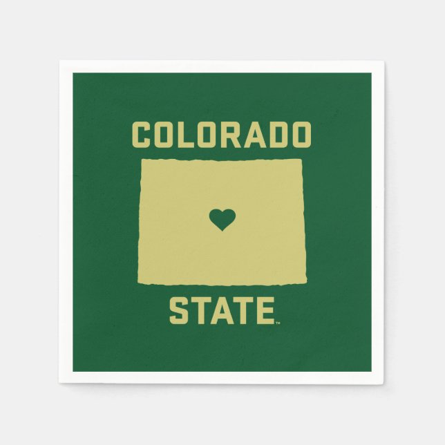 Colorado State University State Love Napkins (Front)
