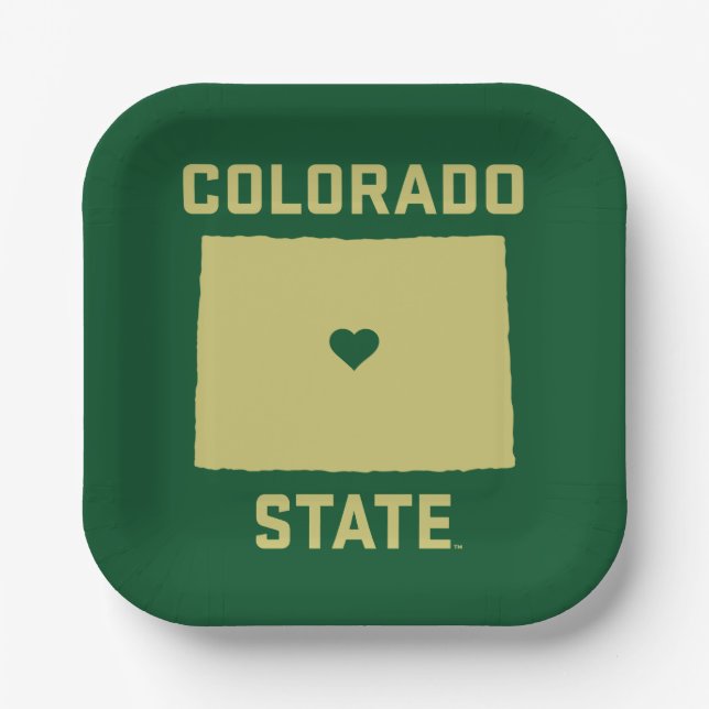 Colorado State University State Love Paper Plates (Front)