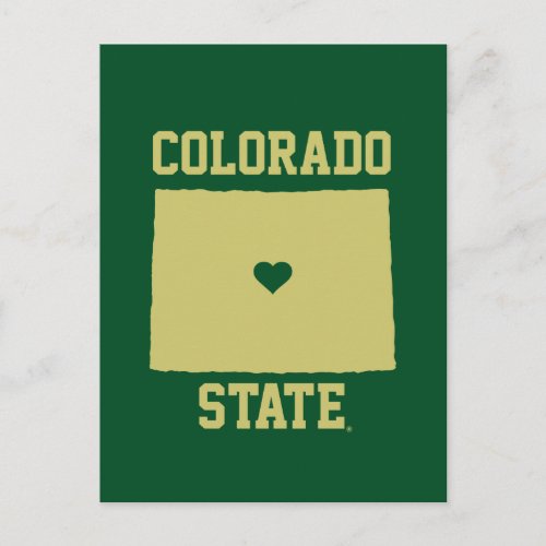 Colorado State University State Love Postcard