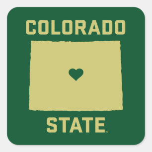 Colorado State University State Love Square Sticker
