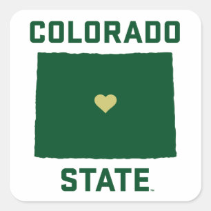 Colorado State University State Love Square Sticker