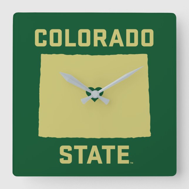 Colorado State University State Love Square Wall Clock (Front)