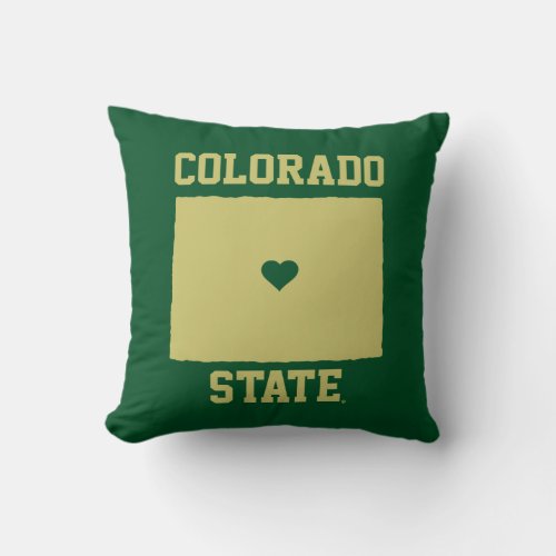 Colorado State University State Love Throw Pillow