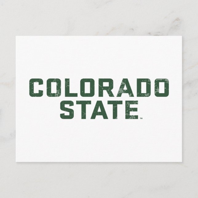 Colorado State Word Mark Distressed Postcard (Front)