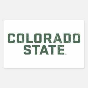 Colorado State Word Mark Distressed Rectangular Sticker