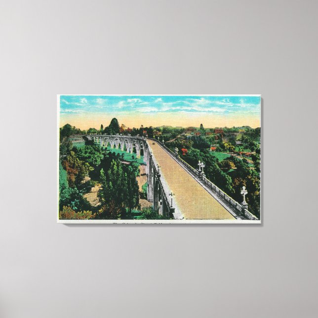 Colorado Street Bridge Across the Arroyo Seco Canvas Print (Front)