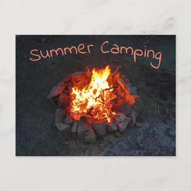 Colorado Summer Camp Fire Postcard (Front)