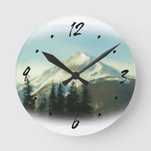 Colorado Summit County mountain scene wall clock