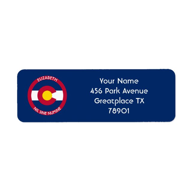 Colorado The Centennial State Personalized Flag Label (Front)