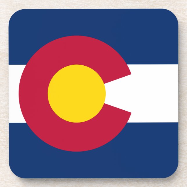 Colorado: The Centennial US State Flag Beverage Coaster (Front)