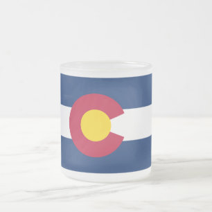 Colorado: The Centennial US State Flag Frosted Glass Coffee Mug