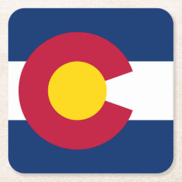 Colorado: The Centennial US State Flag Square Paper Coaster