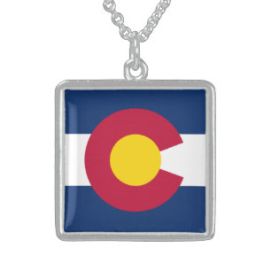 Colorado: The Centennial US State Flag Sterling Silver Necklace