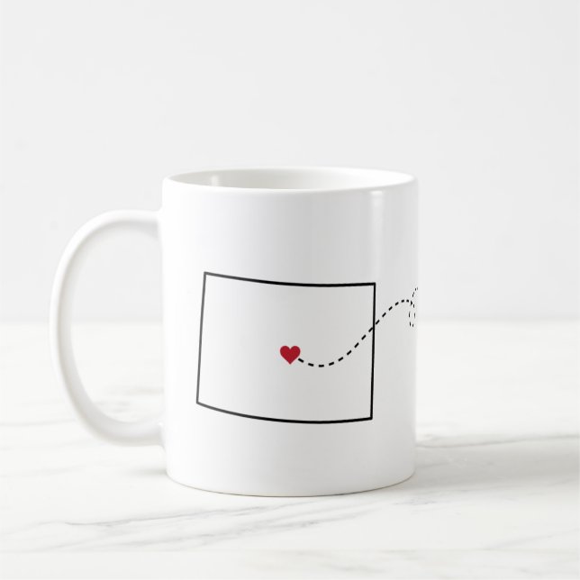 Colorado to Idaho - Heart2Heart Coffee Mug (Left)