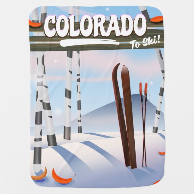 Colorado To Ski! Baby Blanket (Front)