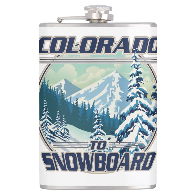 Colorado To Snowboard Flask (Front)