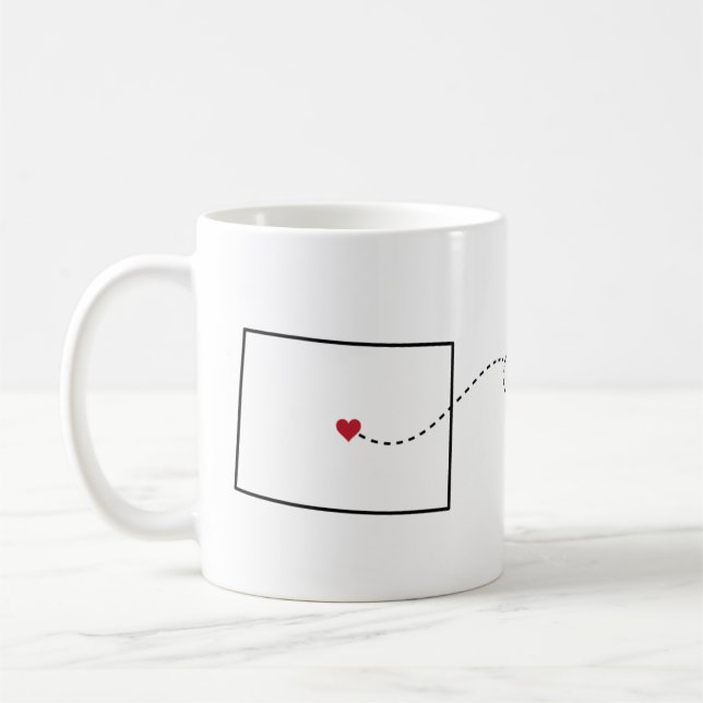 Colorado to Wisconsin - Heart2Heart Coffee Mug (Left)