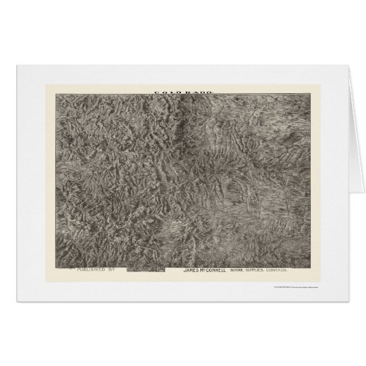 Colorado Topographical Map 1894 Cards (Front Horizontal)