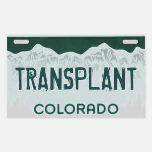Colorado transplant artistic license plate sticker